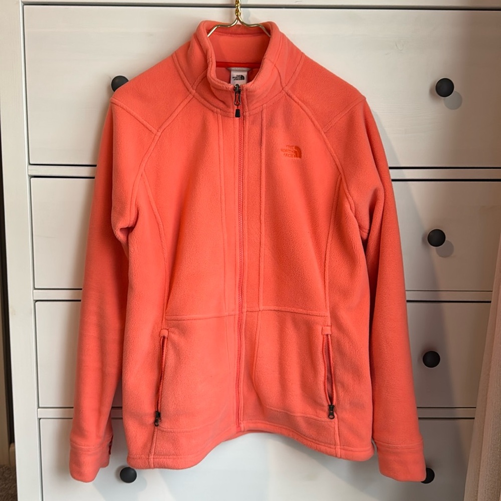 Women’s The North Face orange full-zip fleece